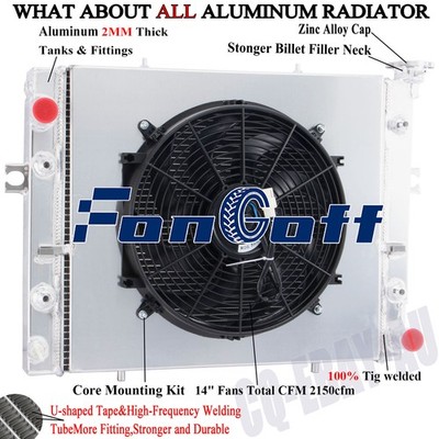 3-Row Radiator+Shroud Fan fit 1990-2011 Toyota Forklift 7FD 7FG L6 4.3L Engine