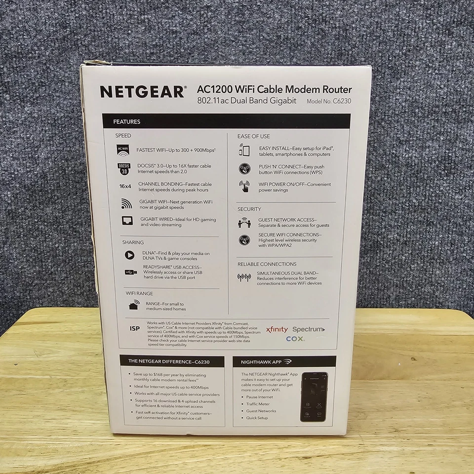 NETGEAR Cable Modem with Built-in WiFi Router AC1200 DOCSIS 3.0  - Image 3 of 4