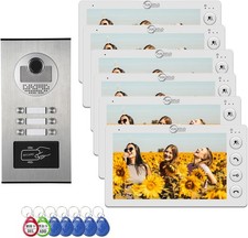 Wired Video Apartment Intercom System,2/3/4/6/8/10/12 Units 7 inch Monitor Video