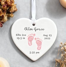 Newborn Birth Stats Ornament , Nursery Decoration , Baby Keepsake , Baby Orna...