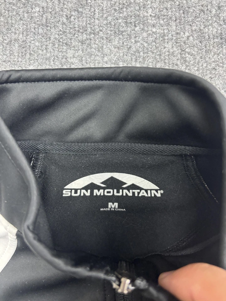 Chaqueta Sun Mountain Para Hombre Mediana Negra Gris Softshell Cremallera Completa Golf Forrada de Vellón Foto 2 de 4