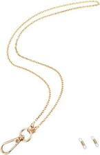 Lanyards for ID Badges Necklace Chain Lanyard for Keys Gold Stainless Steel ID B