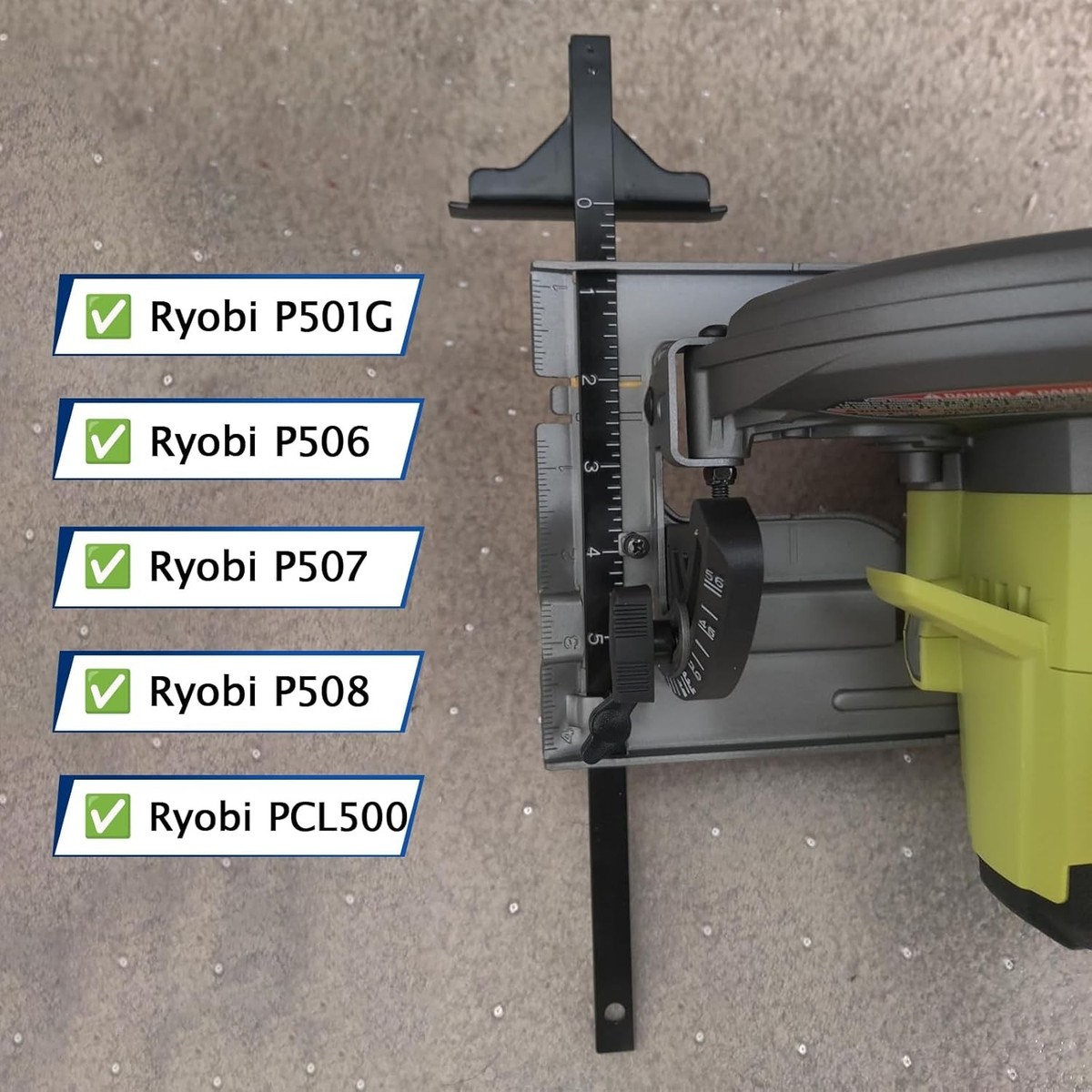 Aoheke Edge Rip Guide For Ryobi P508 Circular Saw – Model MC0065, Black, High-Speed Steel