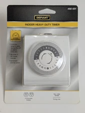 Defiant Indoor Heavy Duty Timer 24-Hour Programmable 458 431 Dual Outlet 15A...