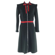 GUCCI 457032 Web trim short A-line long sleeve plain office dress dress