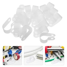 200 Pcs Mounting Clips Nylon R Type Cable Clamps For Rope Light Installation