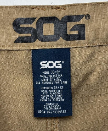 SOG Ripstop Military Hunting Tactial Khaki Cargo Pants- Men's 38 x 32 - Picture 3 of 4
