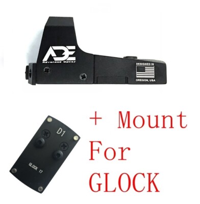 Ade RD3-006B GREEN Dot Sight + D1 Mount for GLOCK 34,43,44,45,48