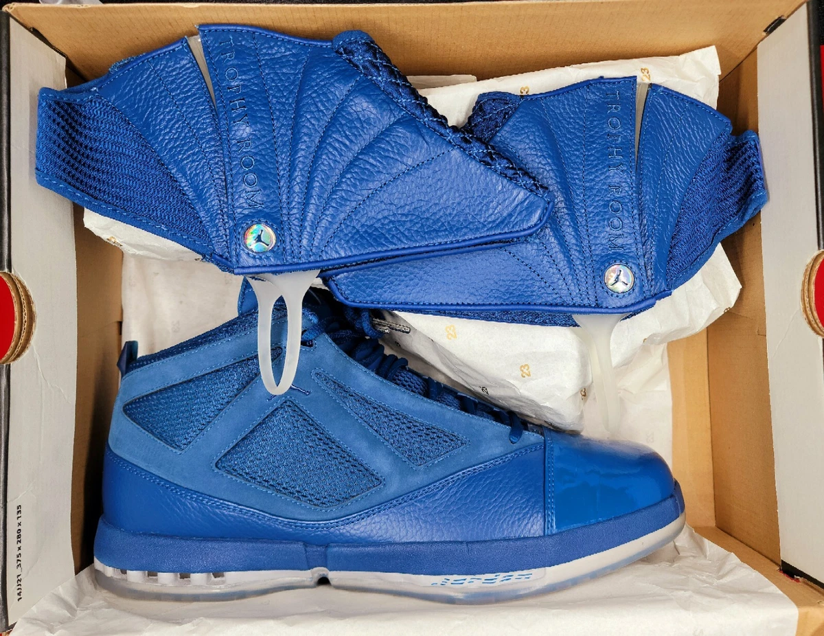 Air Jordan 16 XVI Trophy Room French Blue Without Strap On Foot