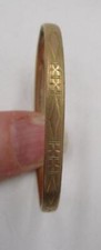 Vtg 1/20 12K GF Gold Filled Childs Baby Bangle Bracelet Engraved Etched Hinged