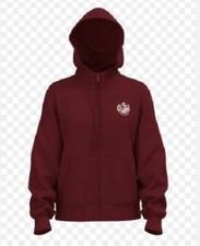 VICTORIA'S SECRET PINK Ivy Fleece Campus Full Zip Hoodie Wild Rose Burgundy L