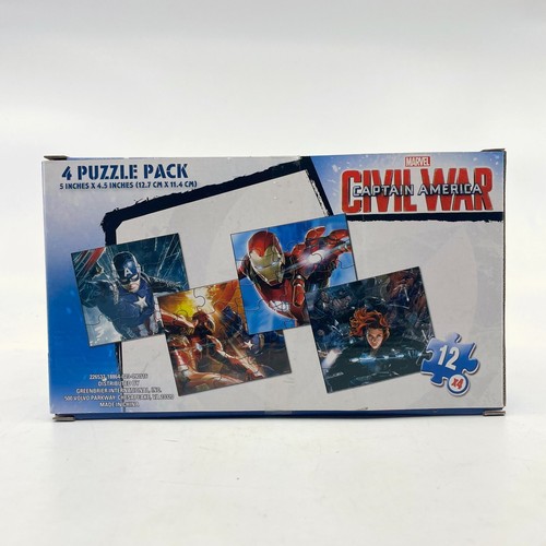 Captain America Civil War 4 Puzzle Pack 12 Pieces per Puzzle Jigsaw Puzzle Fun - Picture 6 of 8