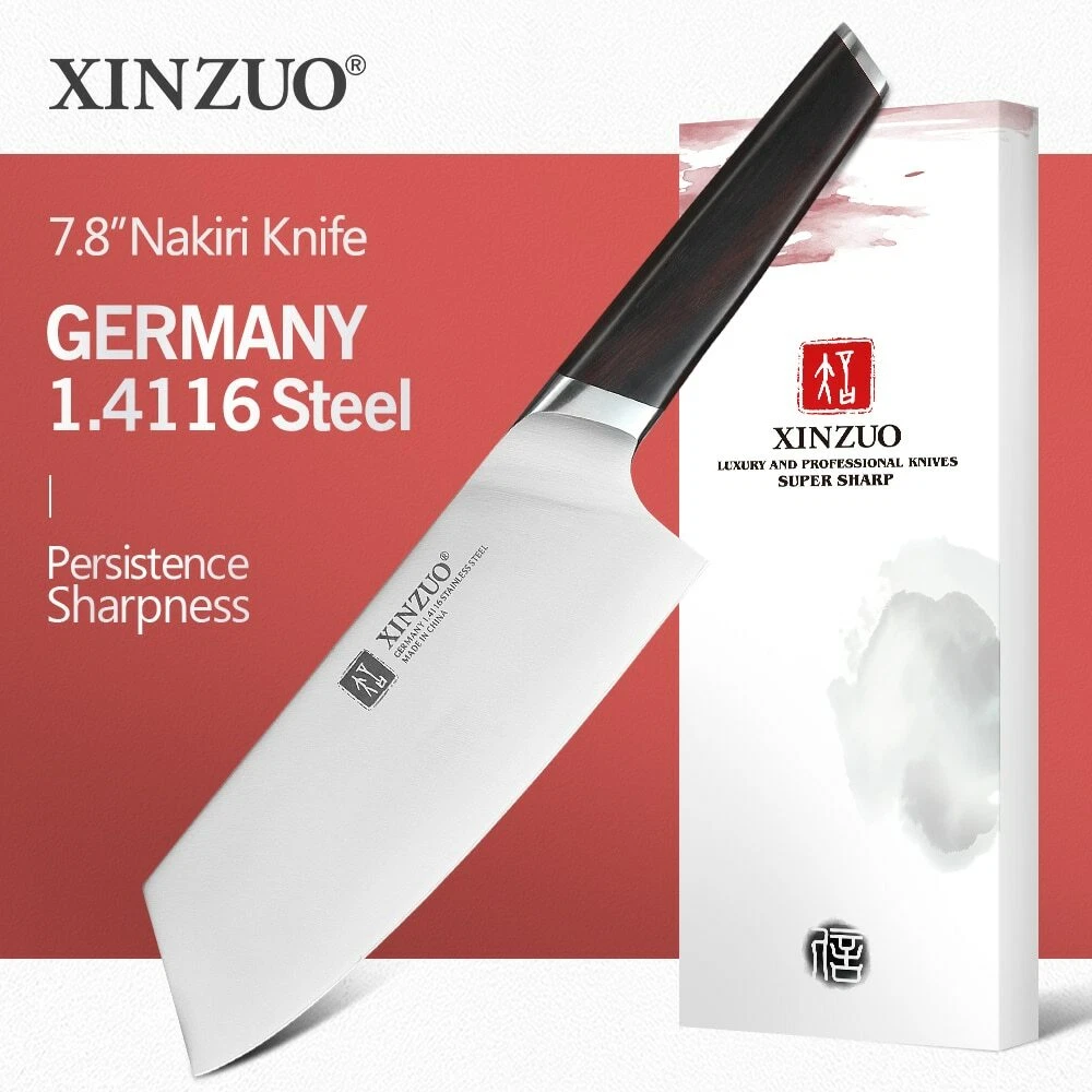 New 7.8'' Cleaver Knife GERMAN1.4116 Steel Kitchen Knives Ebony Handle
