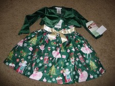 NEW NWT Bonnie Jean girls 24 months beautiful Nutcracker Christmas dress/shrug