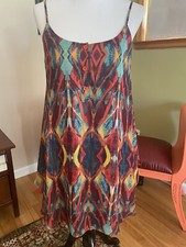 ALICE + OLIVIA COLORFUL SHORT DRESS SZ MED SHEER PATTERNED OVERLAY FREE SHIPPING