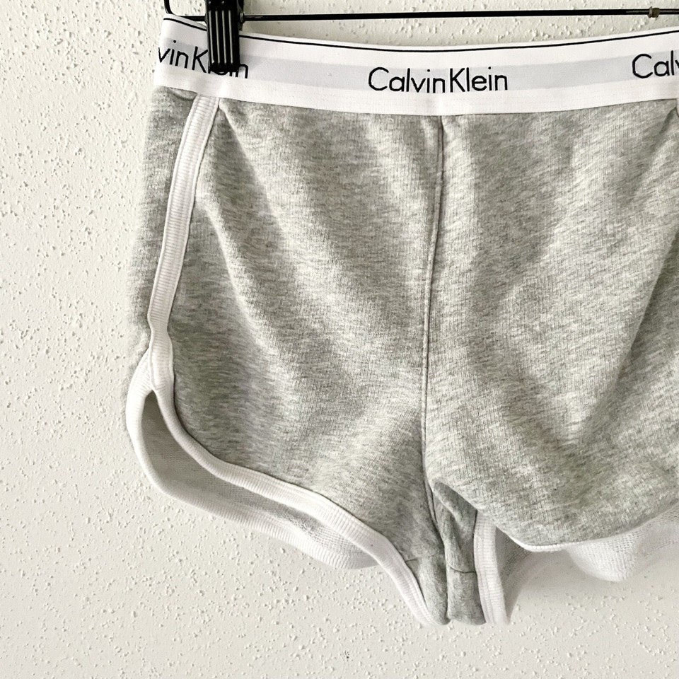CALVIN KLEIN Women's Size Small Light Grey Modern Cotton Sleep Shorts