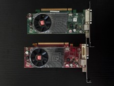 2x ATI Radeon HD 2400 PRO 256MB DDR2 PCIe x16 Graphics Cards Red  Green PCB   