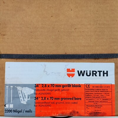 Wurth Crescent Strip Nail Nail Bar Nails 34-2.8x70mm