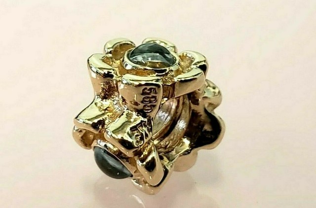 Pandora 14k Gold Blue Topaz Flower Charm btp Rare Retired 585 Ale For Sale Online Ebay