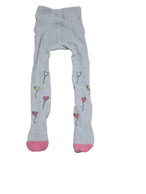Impidimpi Mädchen Leggings Strumpfe Hose 77% Baumwolle Herz Print Grau Gr 86/92