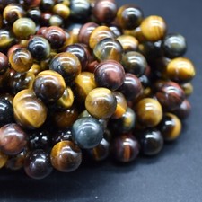 Grade A Multi Colour Tiger Eye Gemstone Round Beads - 4mm 6mm 8mm 10mm
