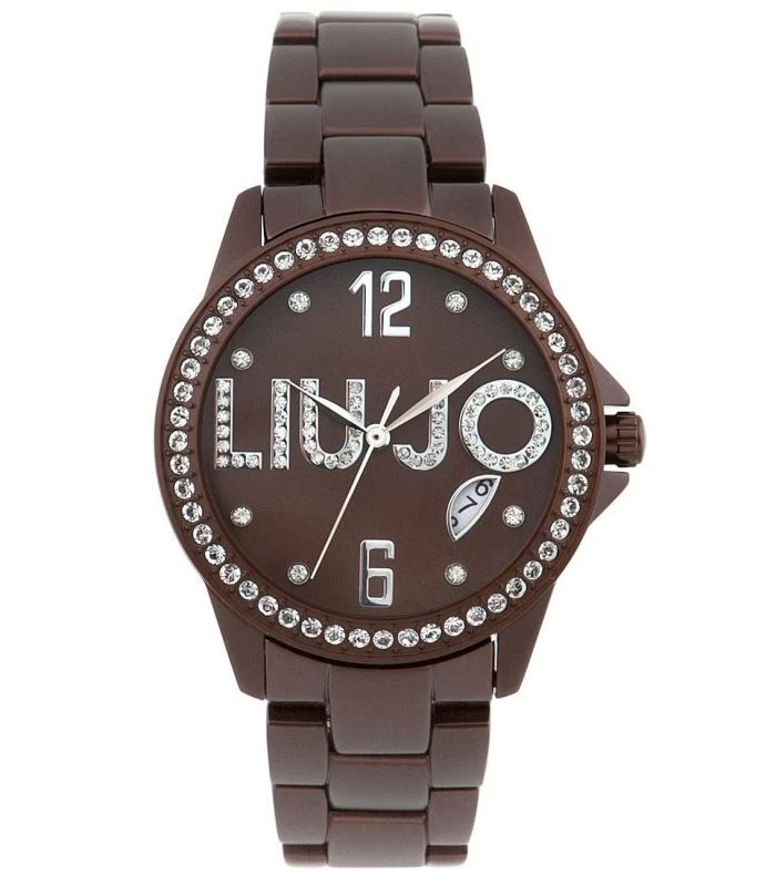 Orologio Donna LIU JO Luxury FLY Alluminio Colorato Nero Marrone Swarovski Lady - Immagine 3 di 4