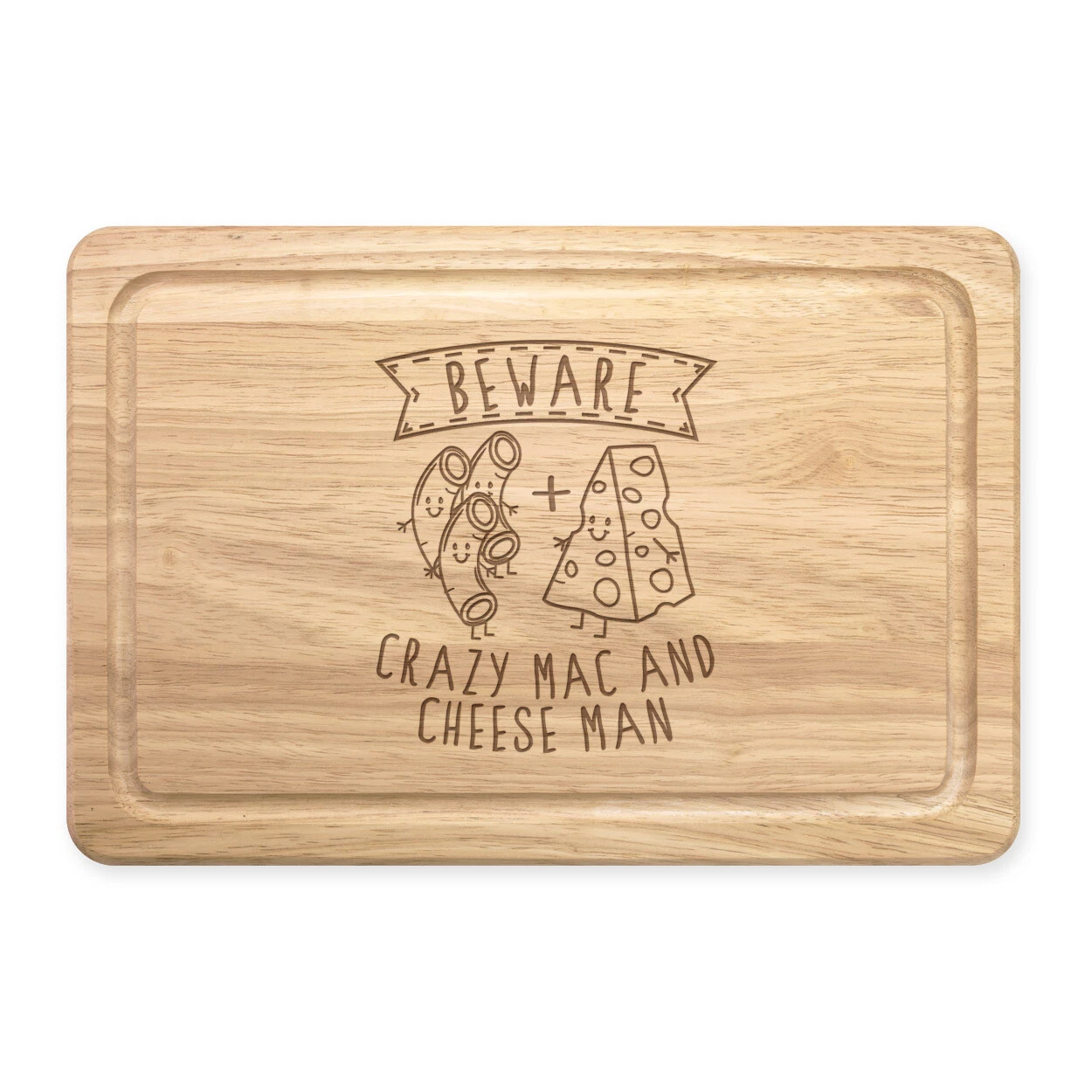 Beware Crazy Mac And Cheese Man Rectangular Chopping Board Funny Food Lover