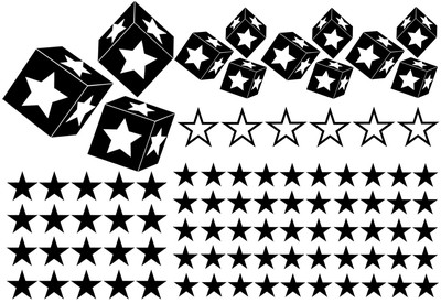 93 Sterne Star Auto Aufkleber Set Sticker Tuning Fee Stylin WandtattooTribel xxy
