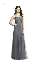 Jenny Yoo 'Annabelle' Convertible Tulle Column Dress SZ 6 Shadow Gray