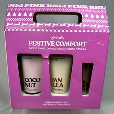 Victoria's Secret Pink Comfort Gift Set Lotion Lip Oil Gloss Moisturizer Vs New