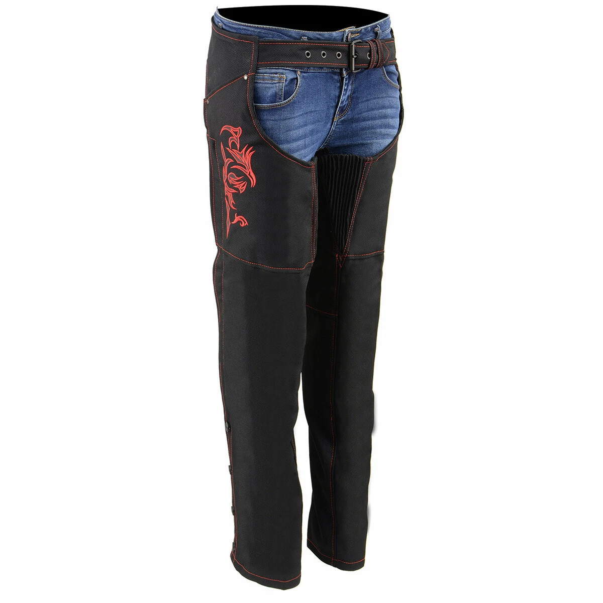 Milwaukee Leather SH1182 Women s Black with Red Textile Motorcycle