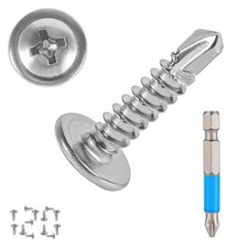 120PCS 8 x 3/4'' Sheet Metal Screws 410 Stainless Steel Truss Head Fast Self...