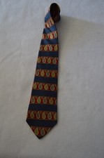 Tommy Hilfiger Blue Stripe Paisley 100% Silk Men’s Necktie Made In USA (Canadian Pre-Owned)