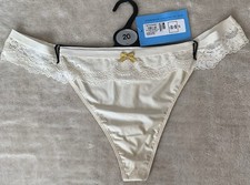 BNWT M S Thong Lace mix UK 12 In Cream