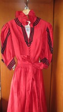 Krüger,Exklusives, Seidendirndl,rot,lang,Gr.40,festlich,selten getragen,1/4Arm