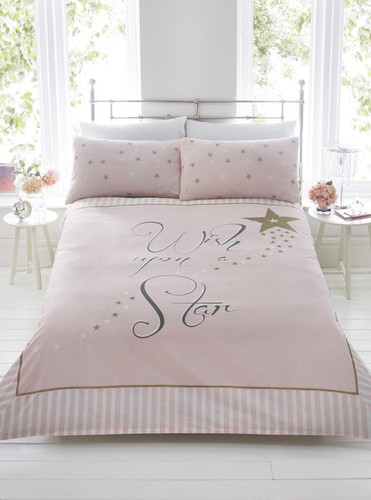 Wish Upon a Star Oro Rosa Raya Cubierta Del Edredón Edredón Juego De Cama +  Fundas De Almohada | eBay
