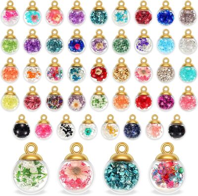 WILLBOND 88 Pieces 16 mm Mixed Glass Ball Pendants Crystal Charm... 