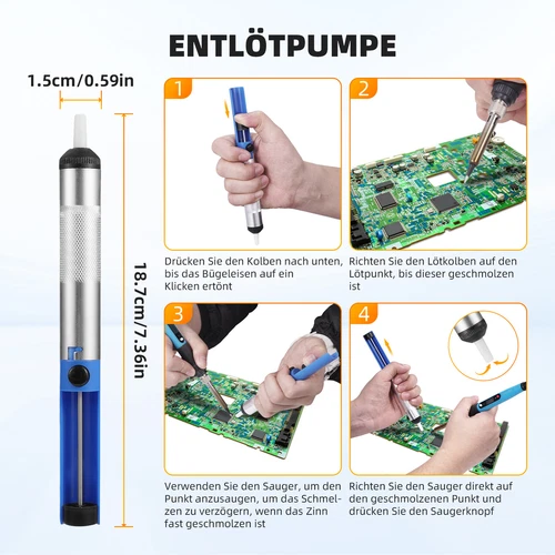 Lötkolben Set Lötset Lötstation Temperatur Einstellbar Soldering Iron Wire Kits - Bild 3 von 22