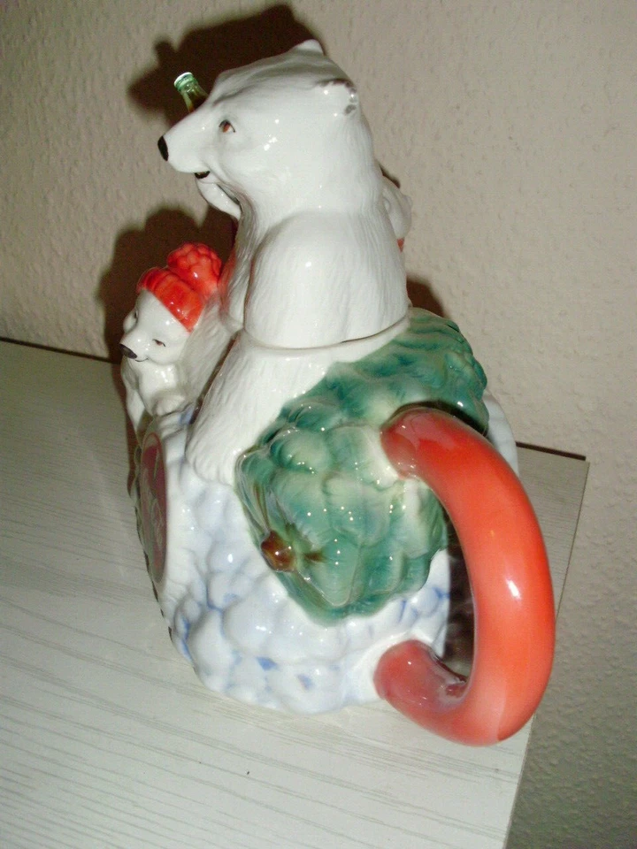 Teekanne Polarbär Eisbär Icebear Coca Cola Kanne Porzellan Figur Limitiert - Bild 4 von 4