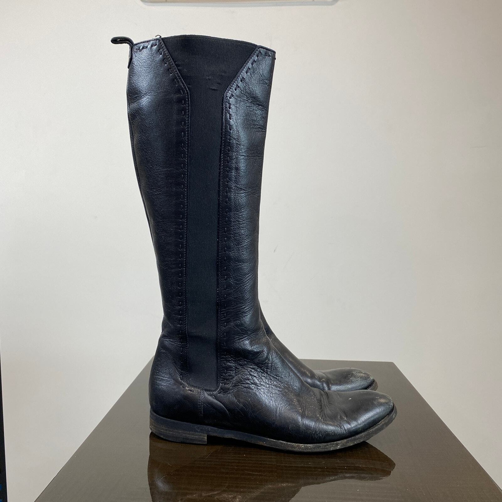 Stivali da equitazione Yves Saint Laurent YSL in pelle nera da donna 39 5 9 5