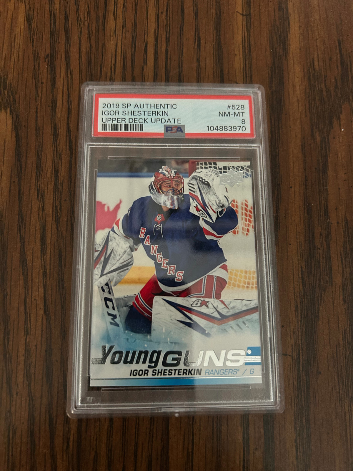 2019-20 SP AUTHENTIC UD UPDATE YOUNG GUNS - IGOR SHESTERKIN  ROOKIE PSA 8