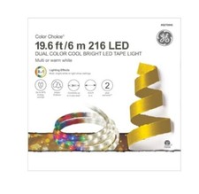 NEW- GE Color Choice 19.6-ft Color Changing LED Rope/Tape Christmas Lights