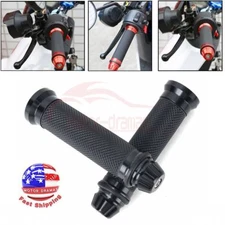 Black Motorcycle Rubber Gel CNC Hand Grips For 7/8" 22mm Handlebar Sports Bike