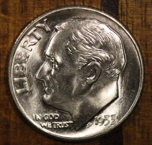 1953 S Roosevelt Dime CH BU LUSTER! 90% Silver US Coin from OBW Rolls!