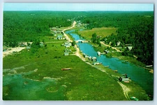 Ontario Canada Postcard Aerial View of Stokes Bay in Bruce Peninsula c1950's