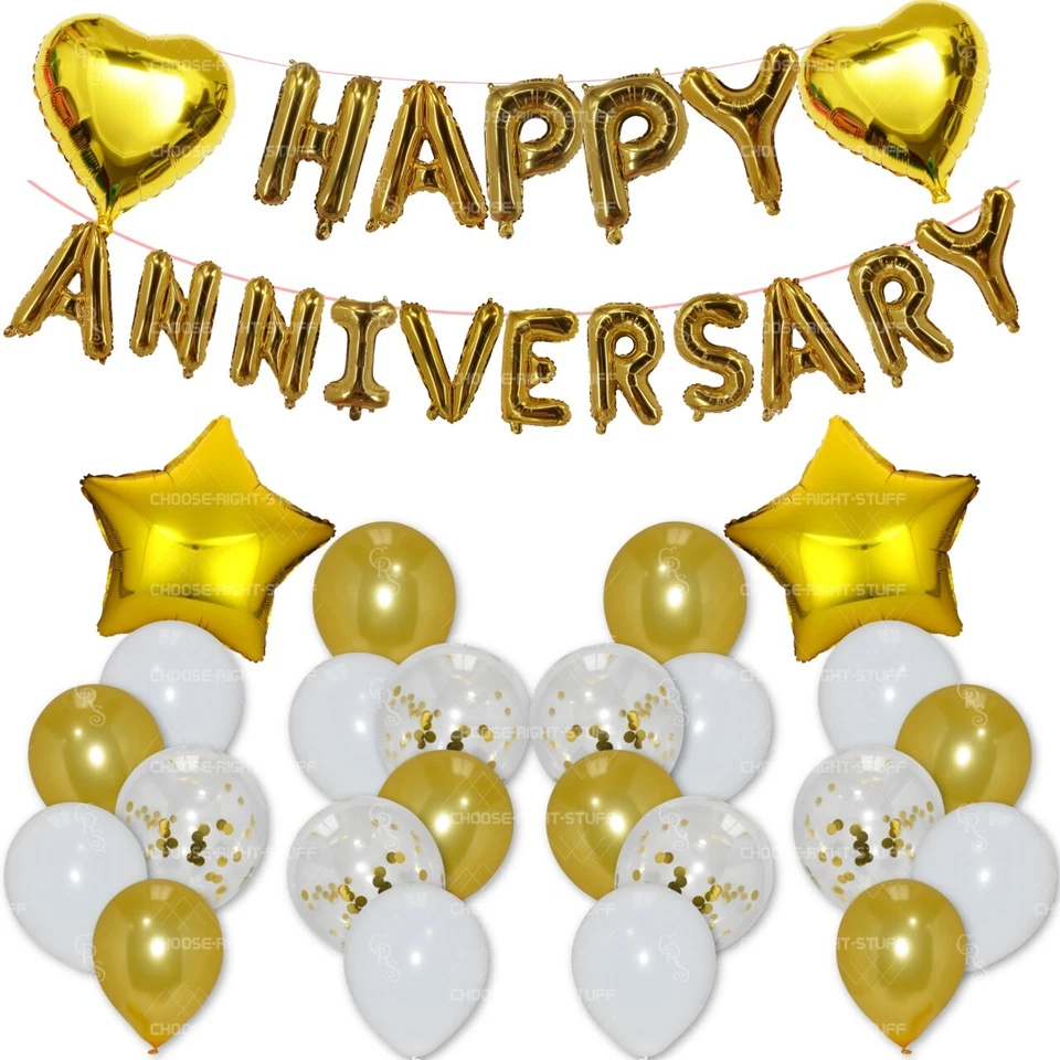 16"Happy Anniversary Foil Balloons Wedding theme Anniversary Confetti BalloonsUK - Изображение 2 из 4