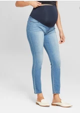 Isabel jegging Jeans size 10/30 reg maternity light wash crossover panel