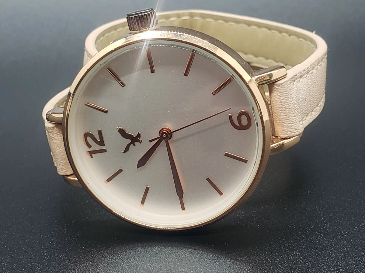 American Eagle Wrap Watch Women Rose Gold Tan Faux Leather New