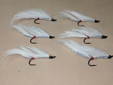 #8 White Zonker Fly 6 each white death steelhead and trout fly