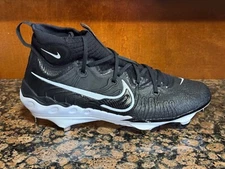 New! Mens NIKE ALPHA HUARACHE NXT METAL BASEBALL CLEATS  DJ6517-001 BLACK/WHITE